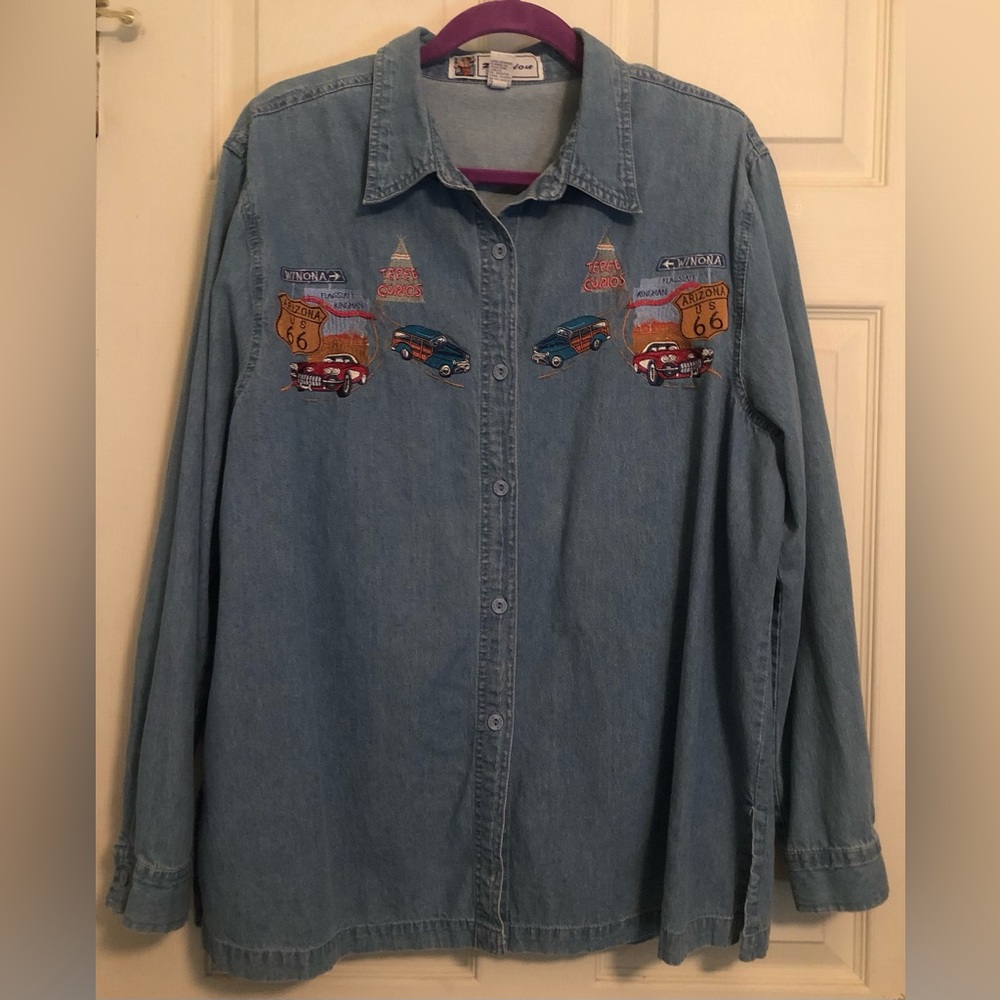 Route 66 Embroidered Denim Shirt Mint Condition